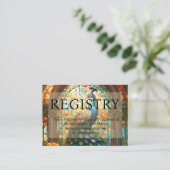 Peacock Wedding Gift Registry Enclosure Kaarten Visitekaartje (Staand voorkant)