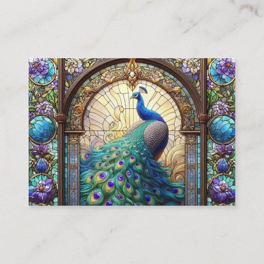 Peacock Wedding Gift Registry Enclosure Kaarten Visitekaartje (Achterkant)