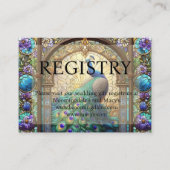Peacock Wedding Gift Registry Enclosure Kaarten Visitekaartje (Voorkant)
