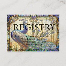 Peacock Wedding Gift Registry Enclosure Kaarten Visitekaartje