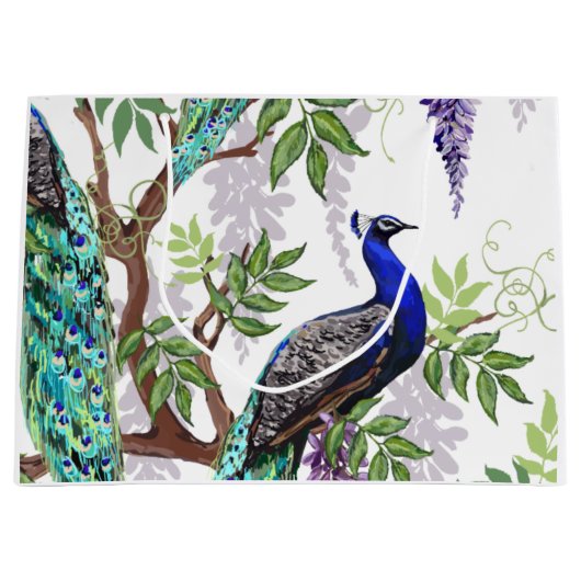 Peacock Wedding Groot Cadeauzakje (Voorkant)