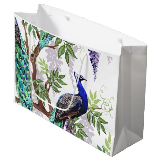 Peacock Wedding Groot Cadeauzakje (Voorkant Gekanteld)