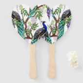 Peacock Wedding Handwaaier (Voorkant en achterkant)