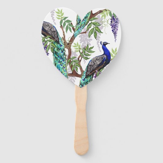Peacock Wedding Handwaaier (Voorkant)