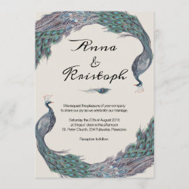 PEACOCK WEDDING INVITATION KAART