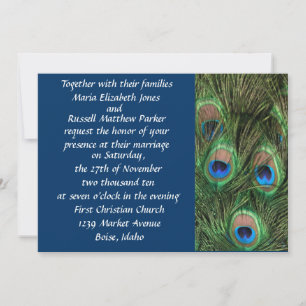 Peacock Wedding Invitations Kaart