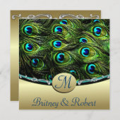 Peacock Wedding Invitations Kaart (Voorkant / Achterkant)