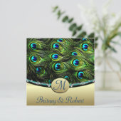 Peacock Wedding Invitations Kaart (Staand voorkant)
