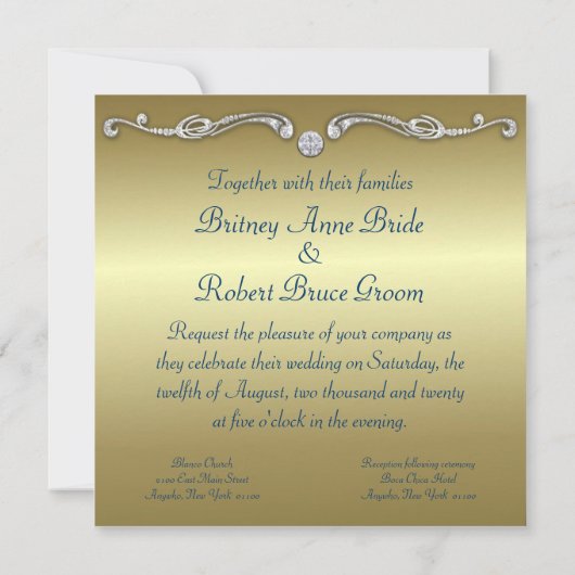 Peacock Wedding Invitations Kaart (Achterkant)