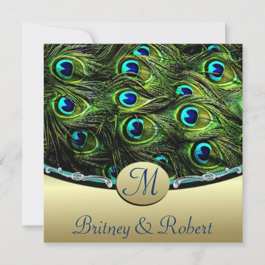 Peacock Wedding Invitations Kaart (Voorkant)