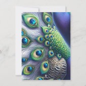 Peacock Wedding Invitations Sjabloon Kaart (Achterkant)