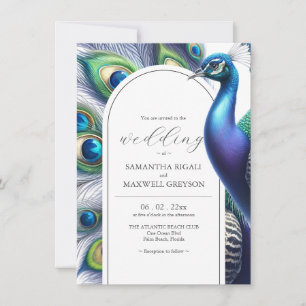 Peacock Wedding Invitations Sjabloon Kaart