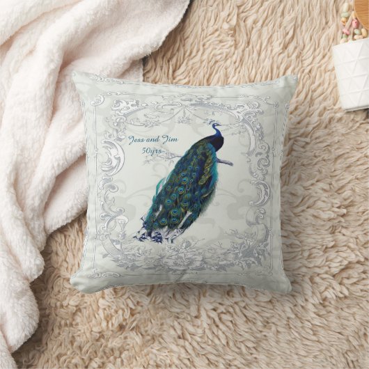  Peacock Wedding Jubileum 40e 50e 60e Kussen (Deken)