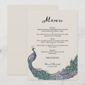 PEACOCK WEDDING MENU-KAART MENU (Voorkant / Achterkant)