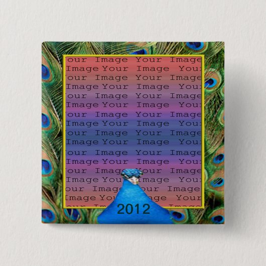 Peacock Wedding Photo Button (Voorkant)
