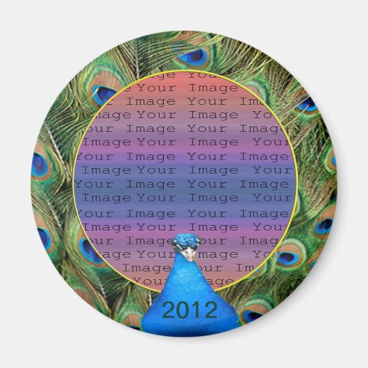 Peacock Wedding Photo Magnet (Voorkant)