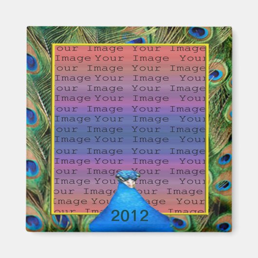 Peacock Wedding Photo Magnet (Voorkant)