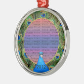Peacock Wedding Photo Ornament (Links)