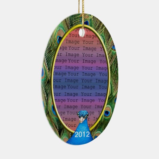 Peacock Wedding Photo Ornament (Rechts)