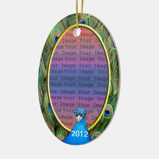 Peacock Wedding Photo Ornament (Links)