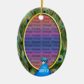 Peacock Wedding Photo Ornament (Voorkant)