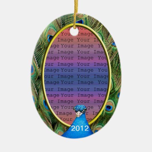 Peacock Wedding Photo Ornament (Voorkant)