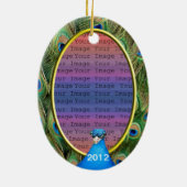 Peacock Wedding Photo Ornament (Achterkant)
