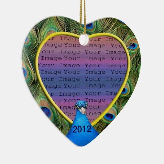 Peacock Wedding Photo Ornament (Rechts)