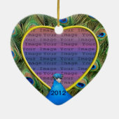 Peacock Wedding Photo Ornament (Achterkant)