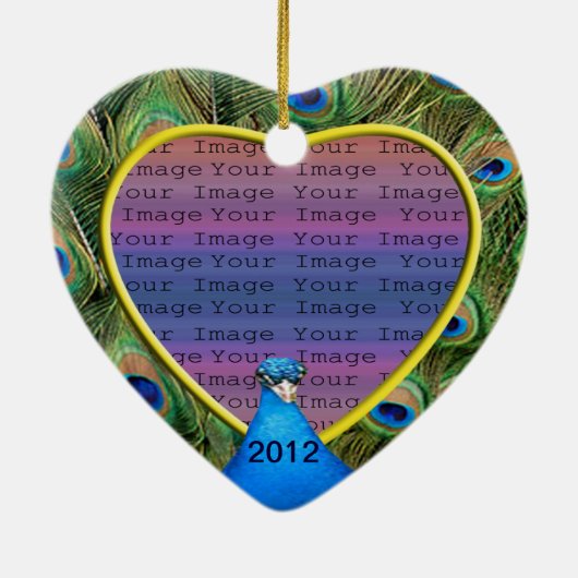 Peacock Wedding Photo Ornament (Achterkant)