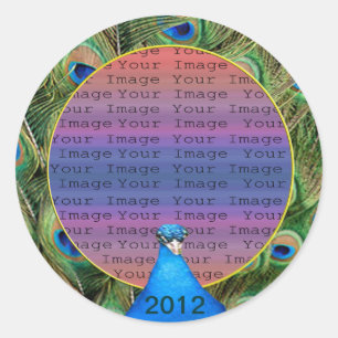 Peacock Wedding Photo Stickers