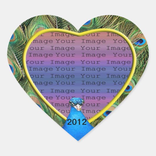 Peacock Wedding Photo Stickers (Voorkant)