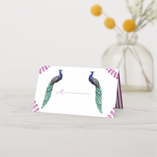 Peacock Wedding Plaatskaartje (Voorkant)