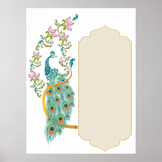 Peacock Wedding Poster (Voorkant)