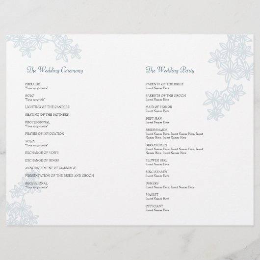 Peacock Wedding Program Flyer (Achterkant)