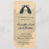Peacock Wedding Programma's (Voorkant / Achterkant)