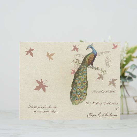 Peacock Wedding Programme (Staand voorkant)