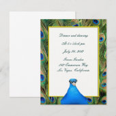Peacock Wedding Reception Kaart (Voorkant / Achterkant)