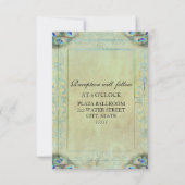 Peacock Wedding Reception-kaart Kaart (Voorkant)