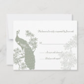 Peacock Wedding Reply Card RSVP Kaartje (Voorkant)