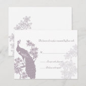 Peacock Wedding Reply Card RSVP Kaartje (Voorkant / Achterkant)