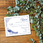 Peacock Wedding Reply Kaart<br><div class="desc">Dit is een prachtige 5, 5" x 4, 25" Peacock Wedding RSVP-Kaart.</div>