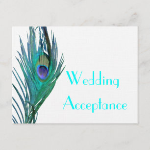 Peacock Wedding Response #2 RSVP Kaartje