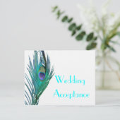 Peacock Wedding Response #2 RSVP Kaartje (Staand voorkant)