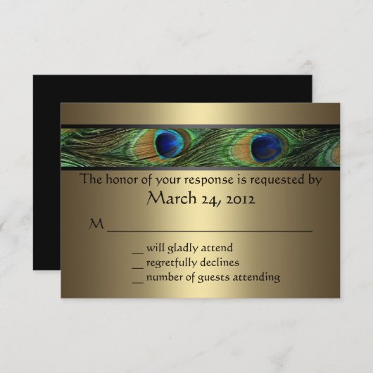 Peacock Wedding RSVP (Voorkant / Achterkant)