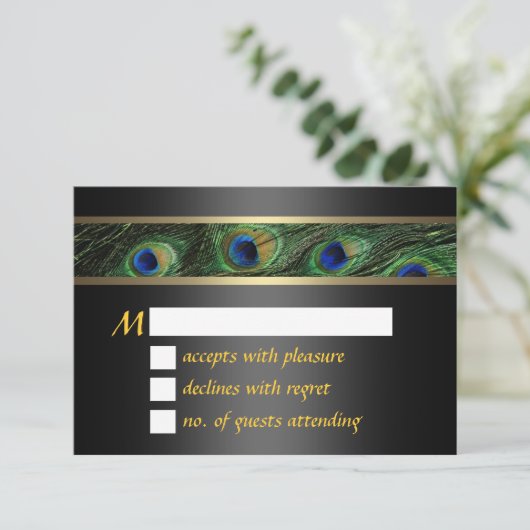 Peacock Wedding RSVP (Staand voorkant)