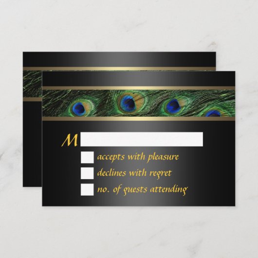 Peacock Wedding RSVP (Voorkant / Achterkant)