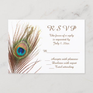 Peacock Wedding RSVP Kaartje