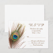 Peacock Wedding RSVP Kaartje (Voorkant / Achterkant)