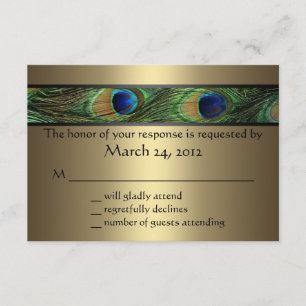 Peacock Wedding RSVP Kaartje